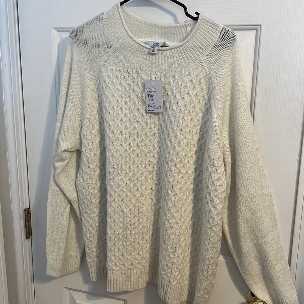 NWT Croft & Barrow White sweater 1X